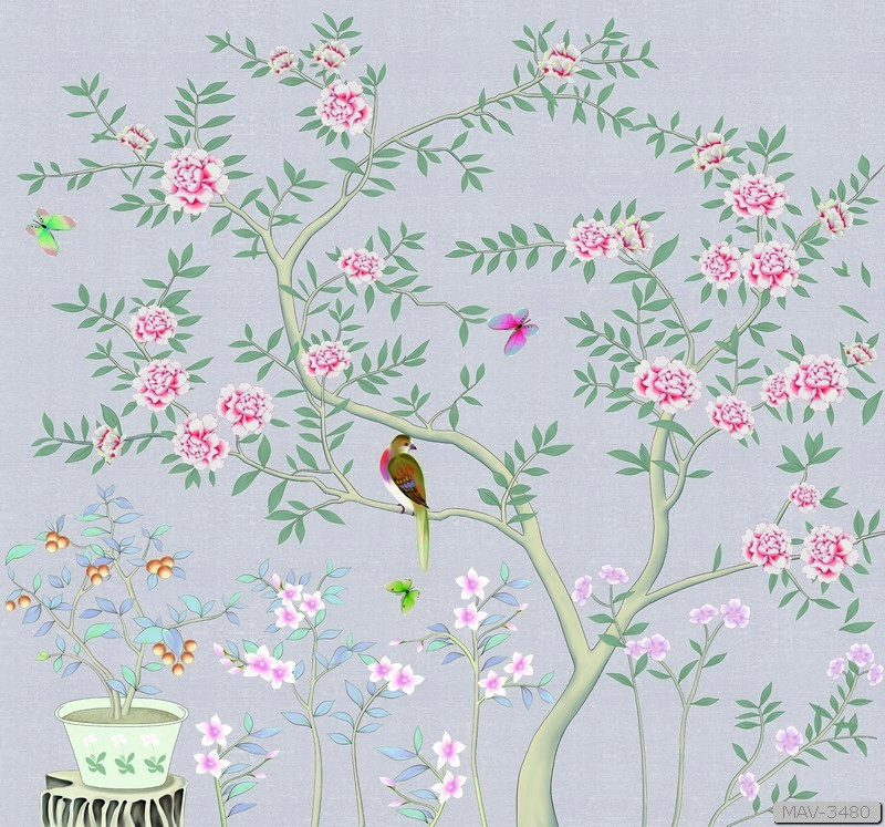 Cây hoa hồng leo và chim MAV-3480 